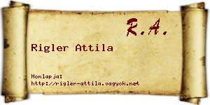 Rigler Attila névjegykártya